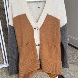 Madewell Tri-Tone Cardigan Sweater